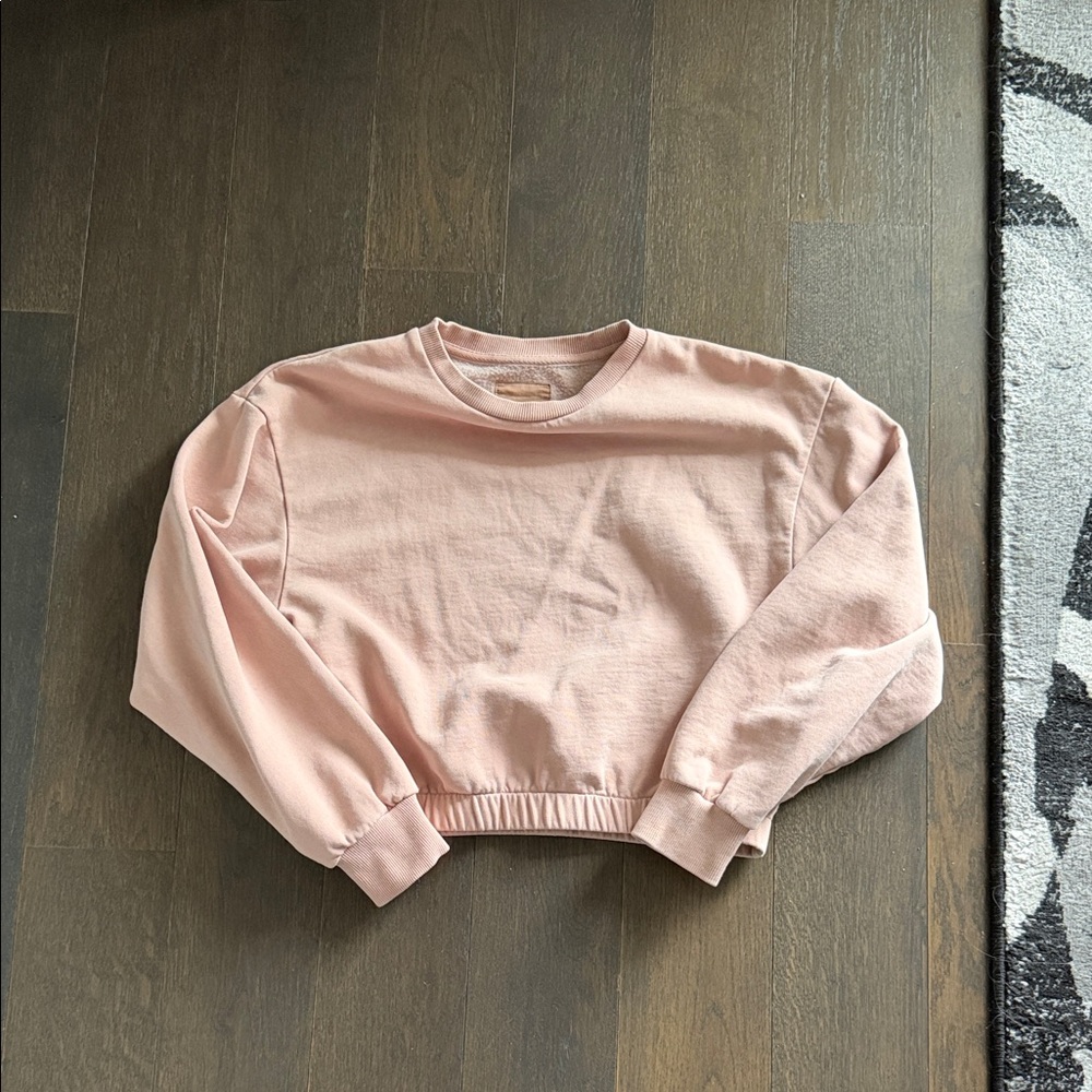 Harlow Blush Pink Cropped Sweatshirt size small